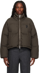 AMI Paris Brown Ami de Coeur Down Jacket
