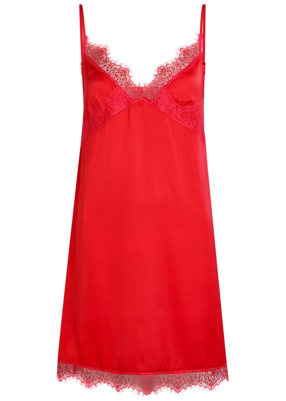 Photo: Simone PÉRÈLE Satin Secrets Lace-trim Satin Mini Night Dress Pink