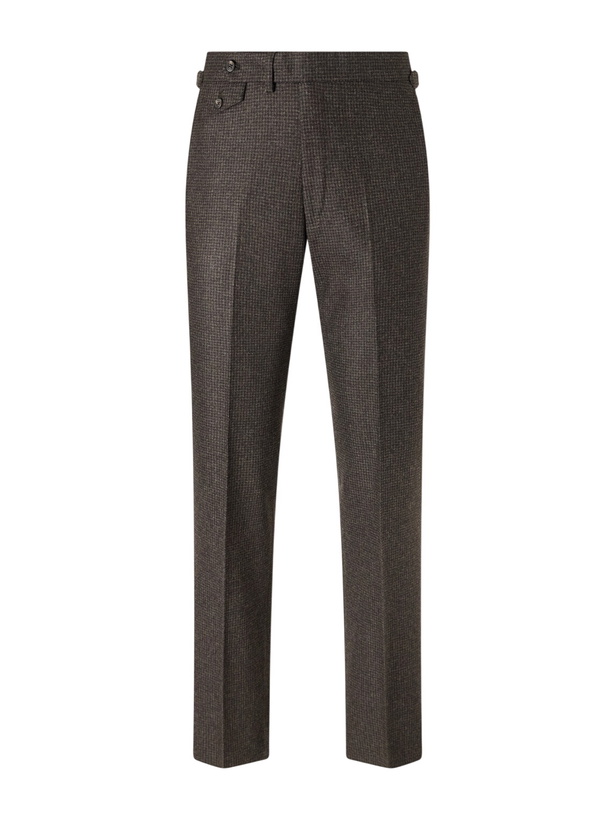 Photo: J. Mueser - Waverly Straight-Leg Checked Virgin Wool Suit Trousers - Brown