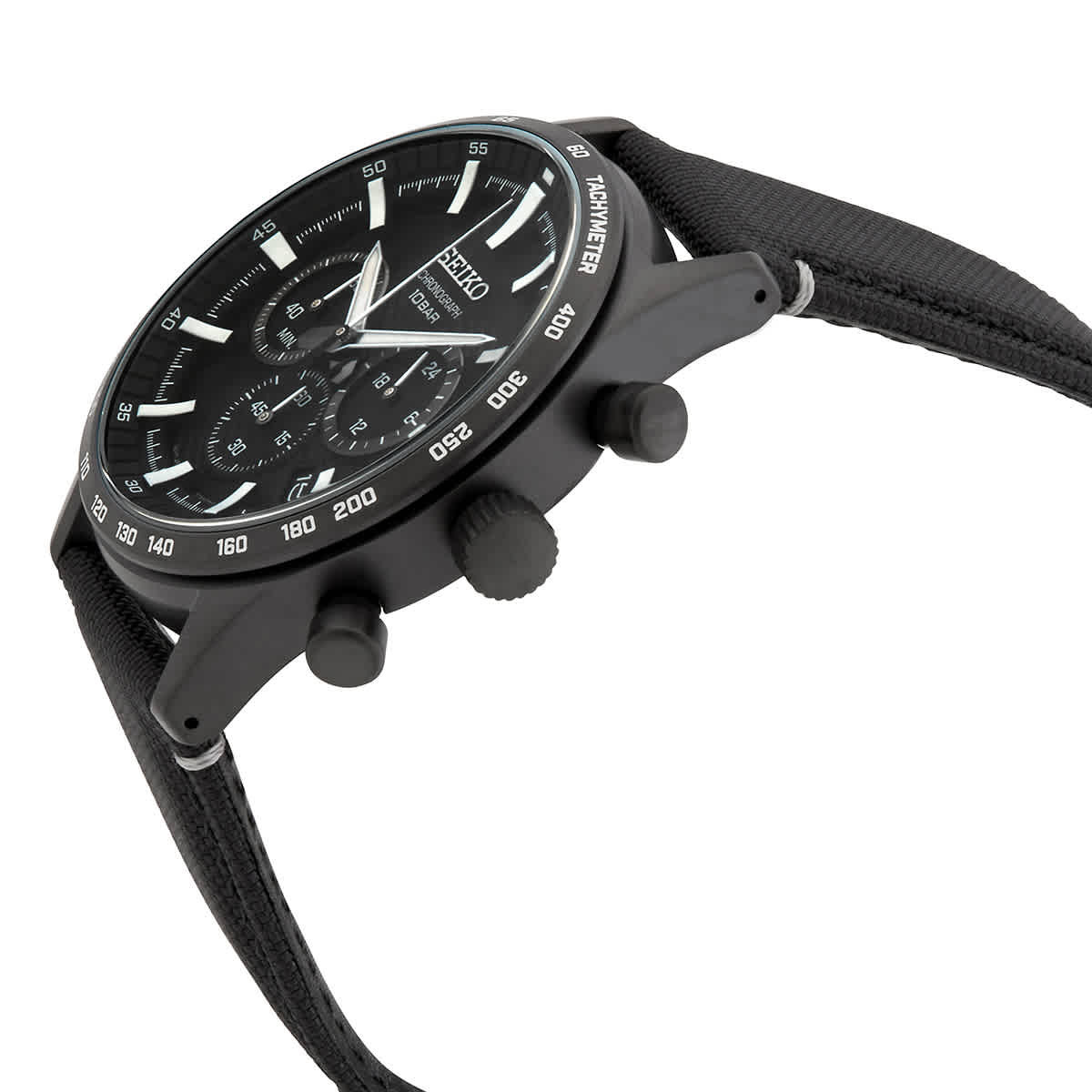 Seiko Chronograph Quartz Black Dial Mens Watch SSB417P1