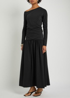 Rohe Gathered Stretch-jersey Midi Dress Black