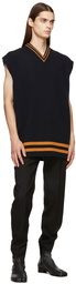 Maison Margiela Navy Oversized Stripe Sweater