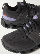 ON - Cloudswift 3 Rubber-Trimmed Stretch-Knit Running Sneakers - Black