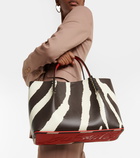 Christian Louboutin - Cabarock Small zebra-print leather tote