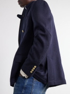 Fortela - Travel Double-Breasted Wool-Twill Blazer - Blue