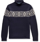 J.Crew - Intarsia Wool Rollneck Sweater - Blue