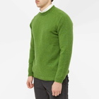 Albam Men's Boiled Wool Crew Neck Knit in Green