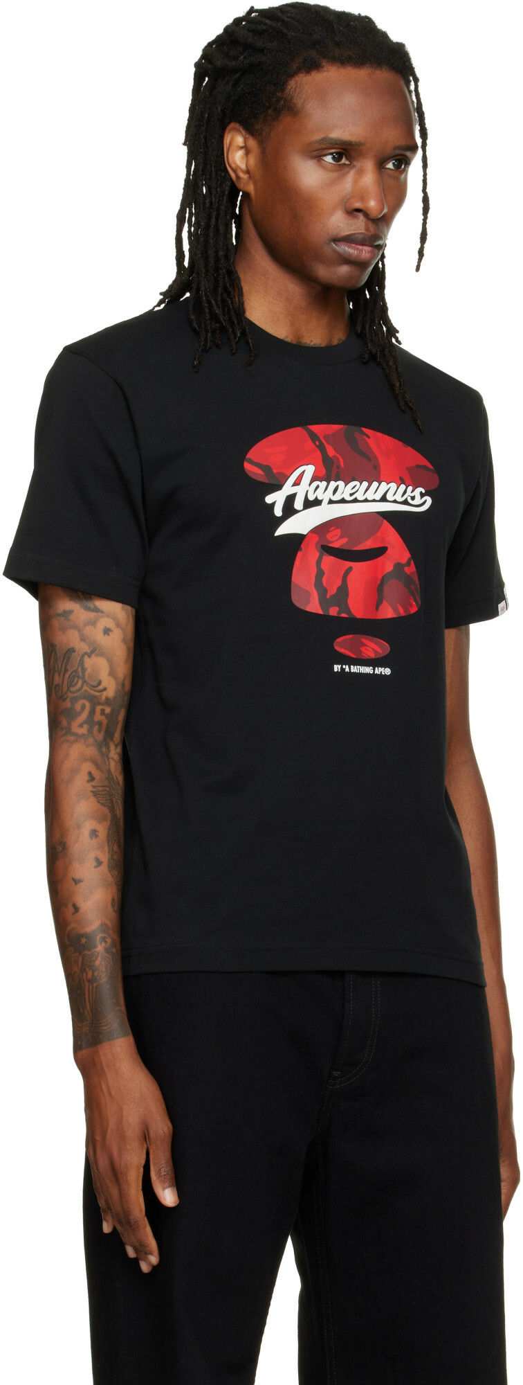 AAPE by A Bathing Ape Black Basic T-shirt