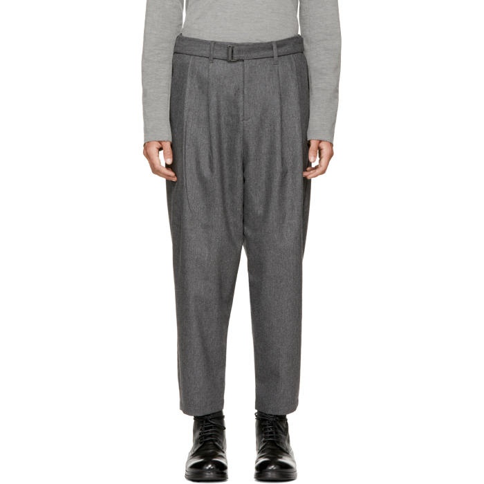 Photo: Attachment Grey Pleated Tapered Trousers