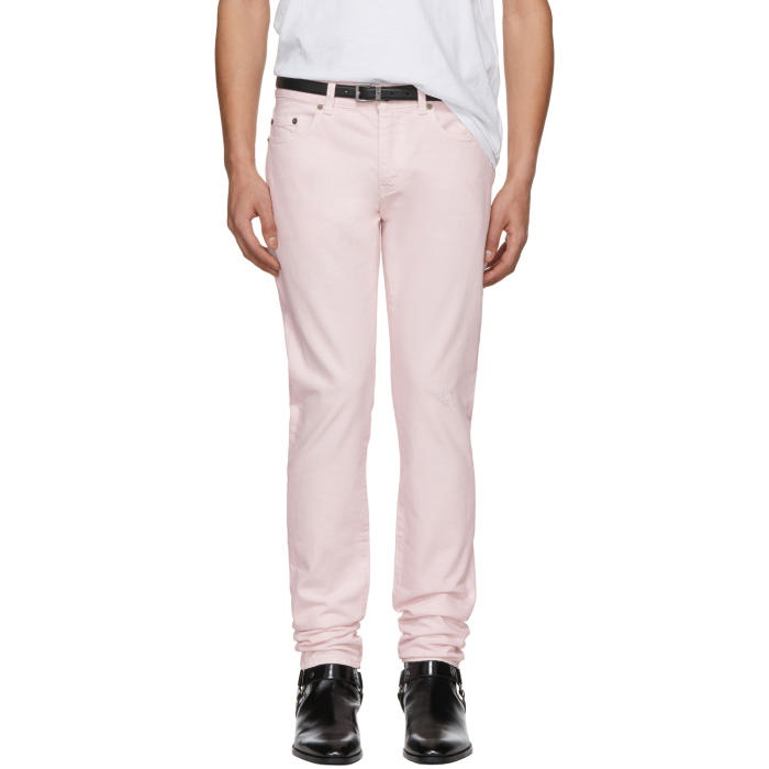 Photo: Saint Laurent Pink Low-Rise Skinny Jeans