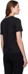 Burberry Black Check Trim Cotton T-shirt
