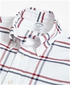 Brooks Brothers Men's Regent Regular-Fit Sport Shirt, Oxford Check | Burgundy