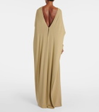 Tove Malena caped ruched jersey maxi dress