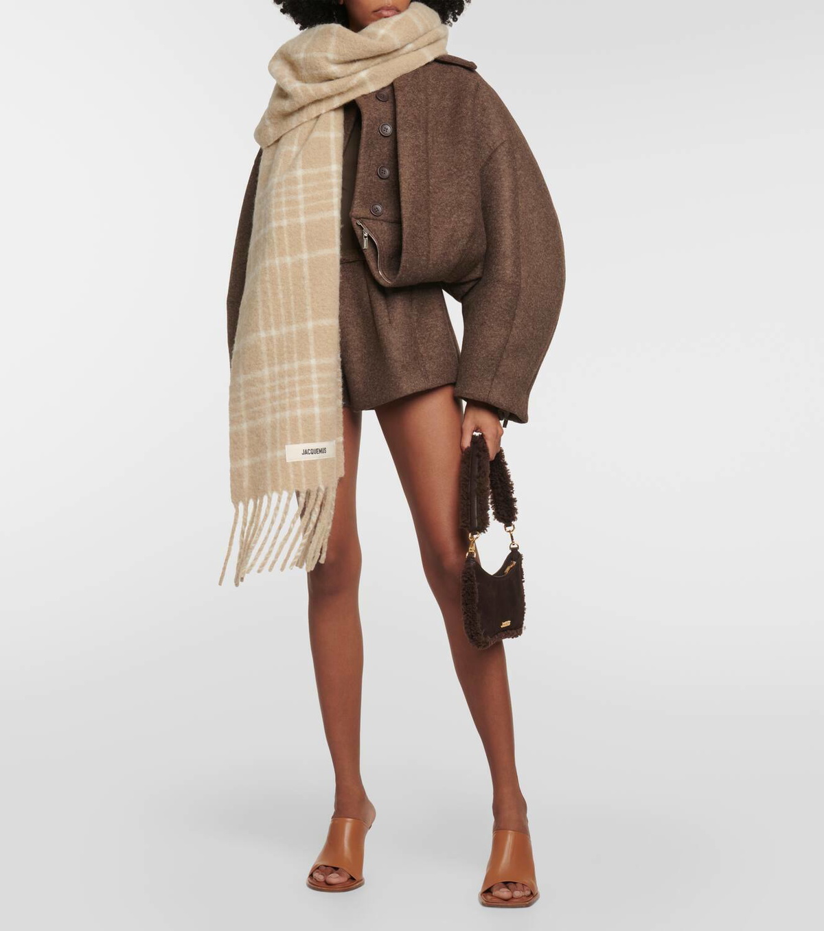 Jacquemus L'écharpe Carro checked wool-blend scarf Jacquemus