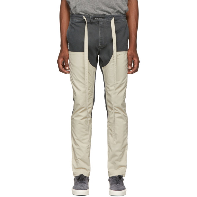 Photo: Fear of God Green and Off-White Double Front Trousers