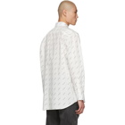 Balenciaga White and Black Logo Normal Fit Shirt