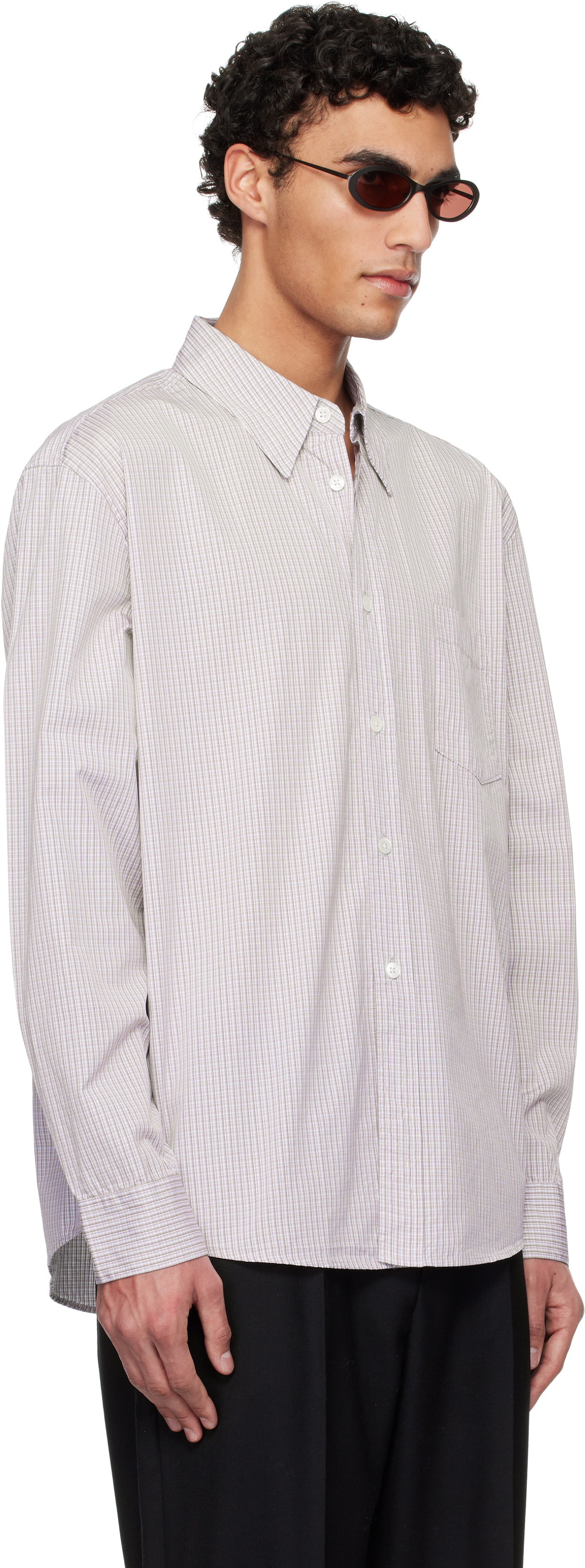 OUR LEGACY White & Purple Beyond BD Shirt Our Legacy