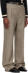 Valentino Beige Houndstooth Wool Trousers