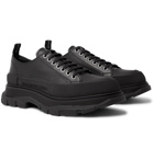 ALEXANDER MCQUEEN - Exaggerated-Sole Rubber-Trimmed Leather Sneakers - Black