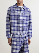 Story mfg. - Friday Checked Cotton Jacket - Blue