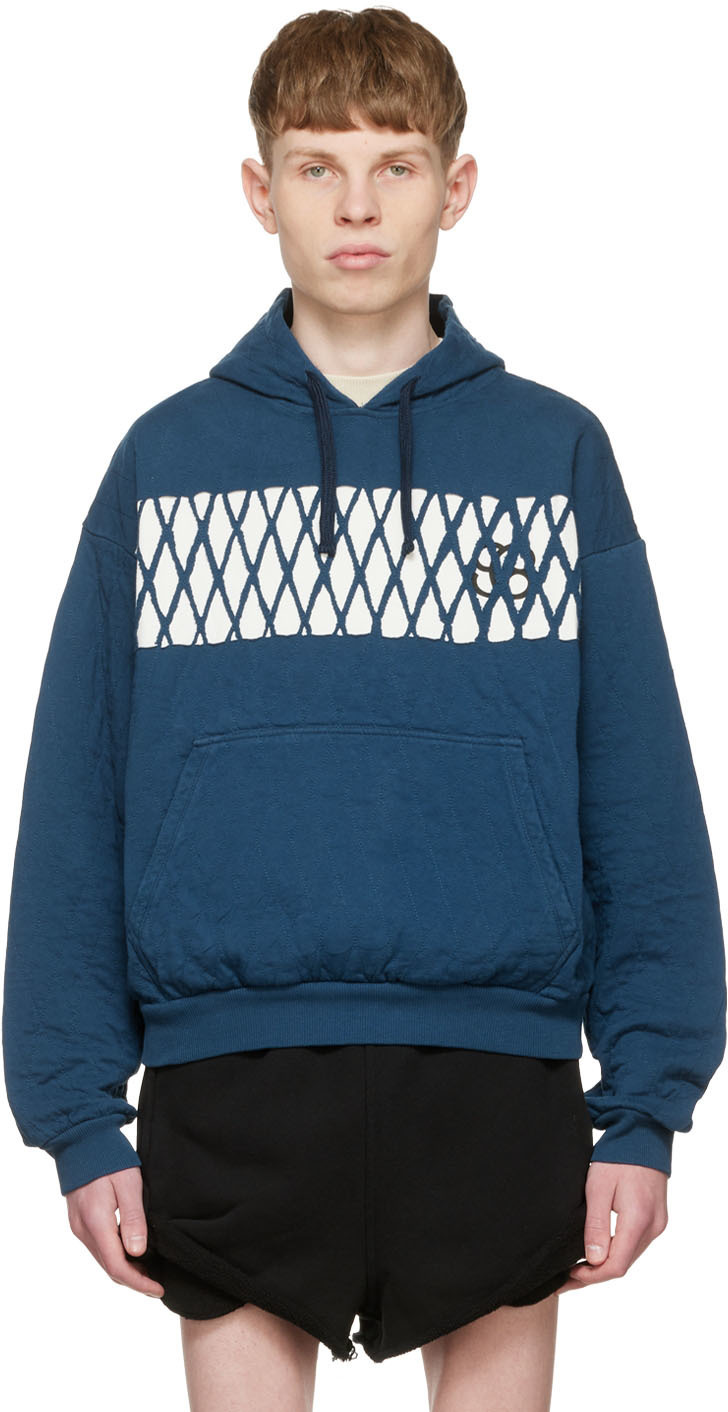Stefan Cooke Blue Cotton Hoodie