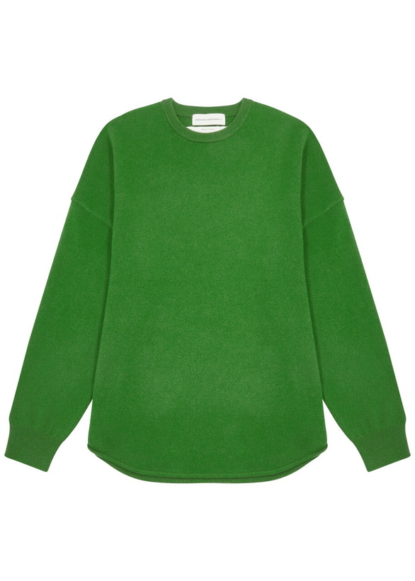 Photo: Extreme Cashmere N°53 Crew Hop Cashmere-blend Jumper - Green - One Size