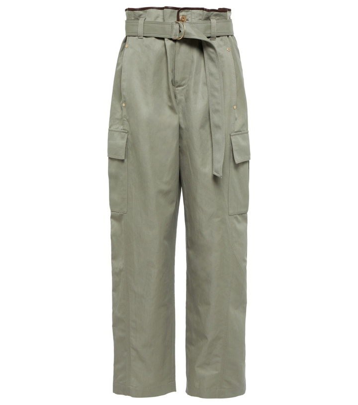 Photo: Brunello Cucinelli - High-rise cotton and ramie pants