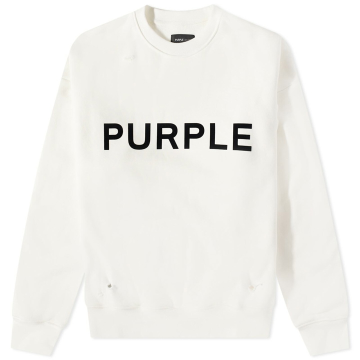 Photo: Purple Brand Men's Logo Crew Neck T-Shirt in White