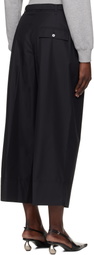 3.1 Phillip Lim Black Double Pleat Wide Cropped Trousers