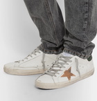 Golden Goose - Superstar Distressed Leather and Suede Sneakers - White