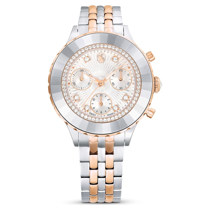 Photo: Swarovski Octea Chrono Quartz Crystal White Dial Watch 5672937