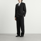MKI Men's Double Breasted Suit Jacket in Black