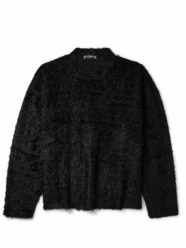Photo: Mastermind World - Oversized Logo-Embroidered Brushed-Knit Sweater - Black