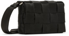 Bottega Veneta Black Intreccio Webbing Messenger Bag