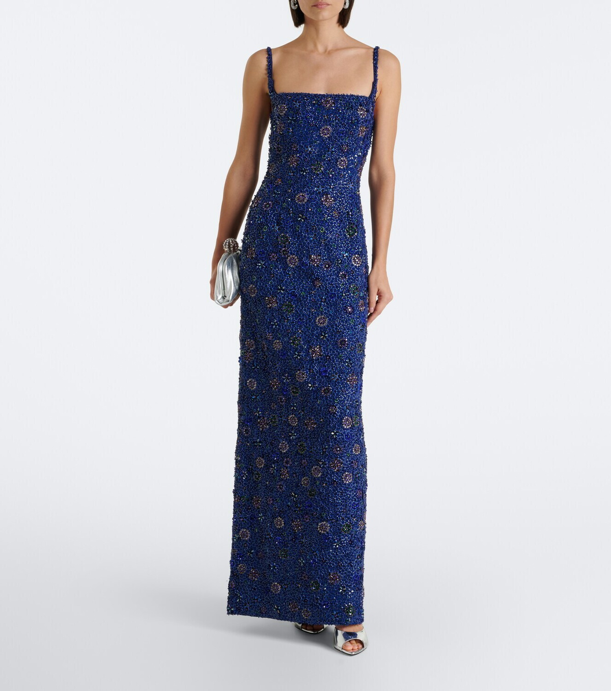 Là Fuori Crystal Midnight sequined silk minidress