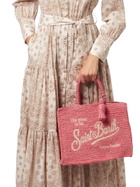 MC2 Saint Barth Pink Colette Raffia Handbag With Embroidery