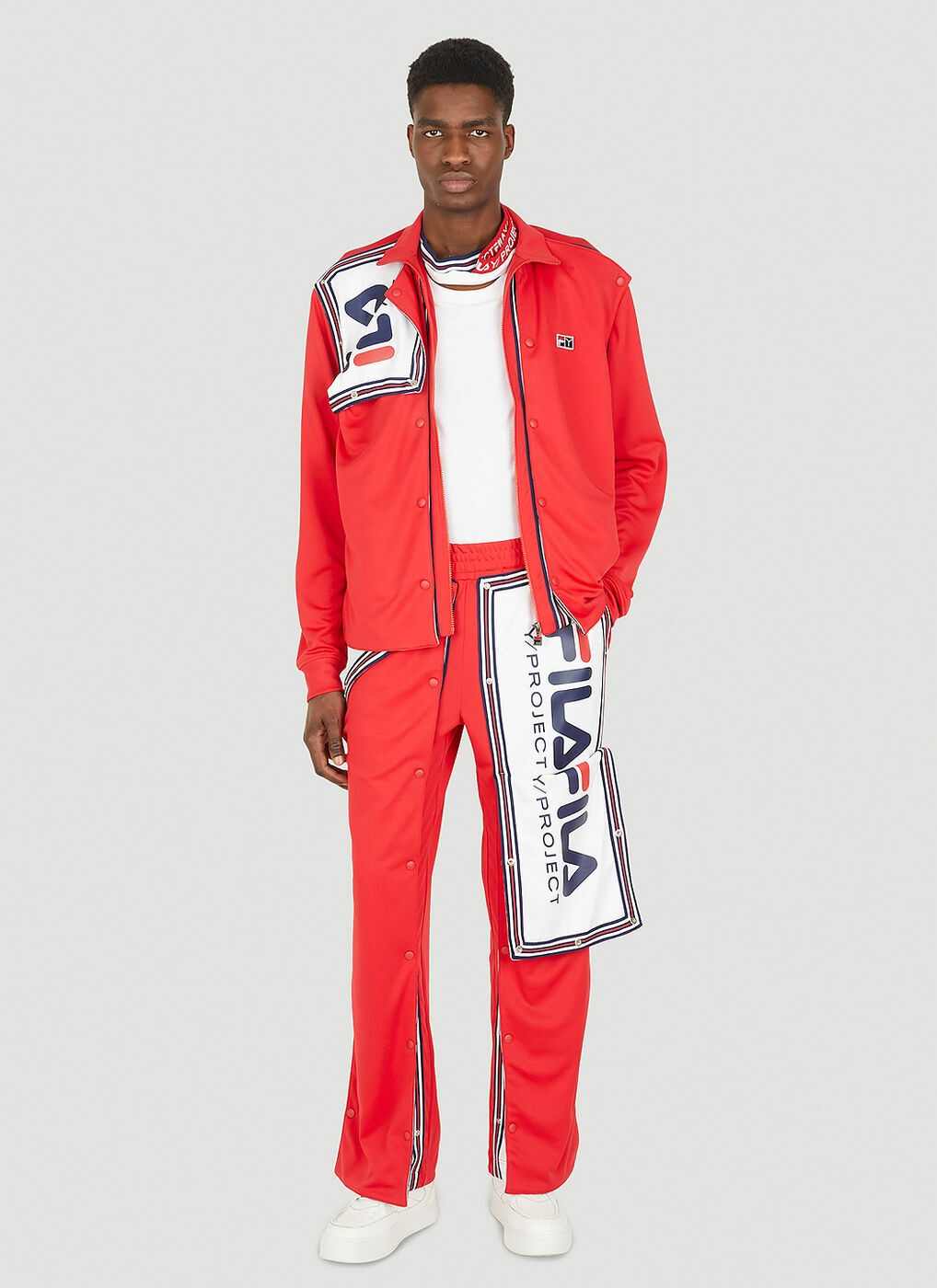 Snap Panel Track Pants in Red Y/Project x FILA