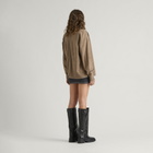 END. Task Suede Leather Shirt in Khaki