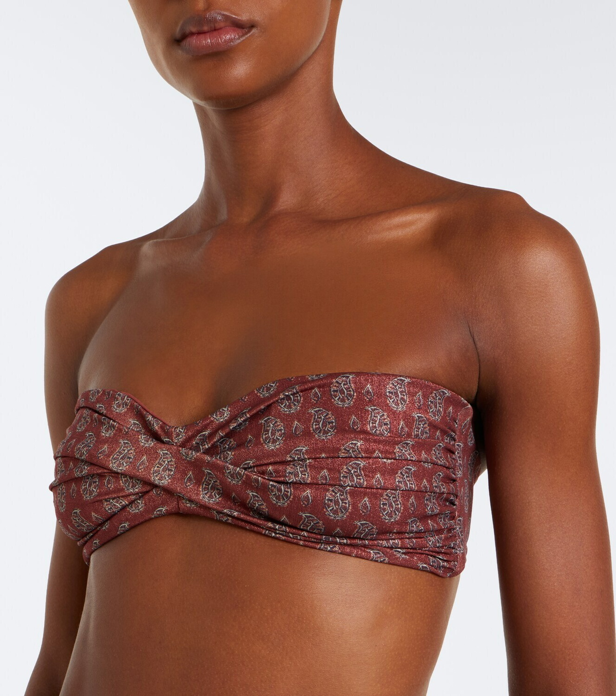 Johanna Ortiz Printed bandeau bikini top