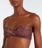 Johanna Ortiz Printed bandeau bikini top