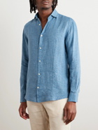 Frescobol Carioca - Antonio Cutaway-Collar Linen Shirt - Blue