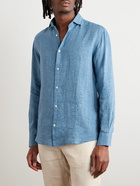 Frescobol Carioca - Antonio Cutaway-Collar Linen Shirt - Blue