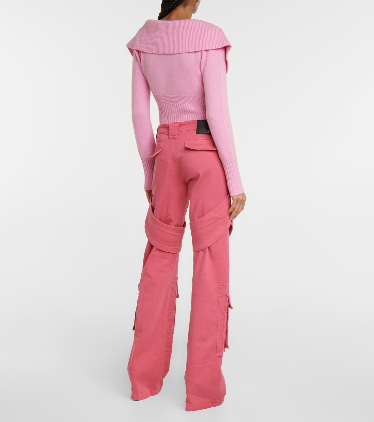 【BAON】Recall Pink String Cargo Denim Banding Pants BAON】Recall Pink String Cargo Denim Banding Pants Denim