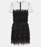 Costarellos Hayla tulle and chantilly lace minidress