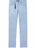 Incotex - Straight-Leg Stretch Lyocell and Cotton-Blend Poplin Trousers - Blue