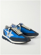 Golden Goose - Marathon Leather and Suede-Trimmed Nylon Sneakers - Blue