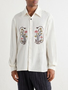 Kardo - Luis Embroidered Cotton Shirt - Neutrals