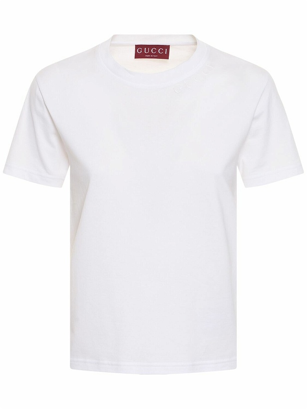 Photo: GUCCI Cotton Jersey T-shirt with embroidery