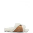 Balenciaga Tan & Off-White Furry Slides
