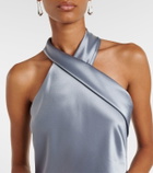 Galvan Cropped Pandora satin midi dress